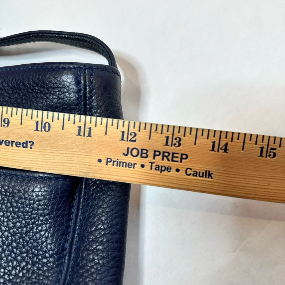 Coach Sonoma Pocket Zip Navy Blue Pebbled Leather Adjustable Crossbody Bag Vtg - Picture 13 of 16